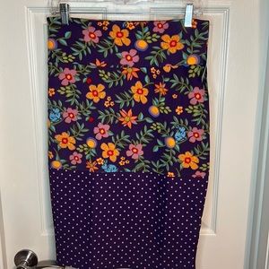 NWT LulaRoe Floral & Polka Dot Skirt